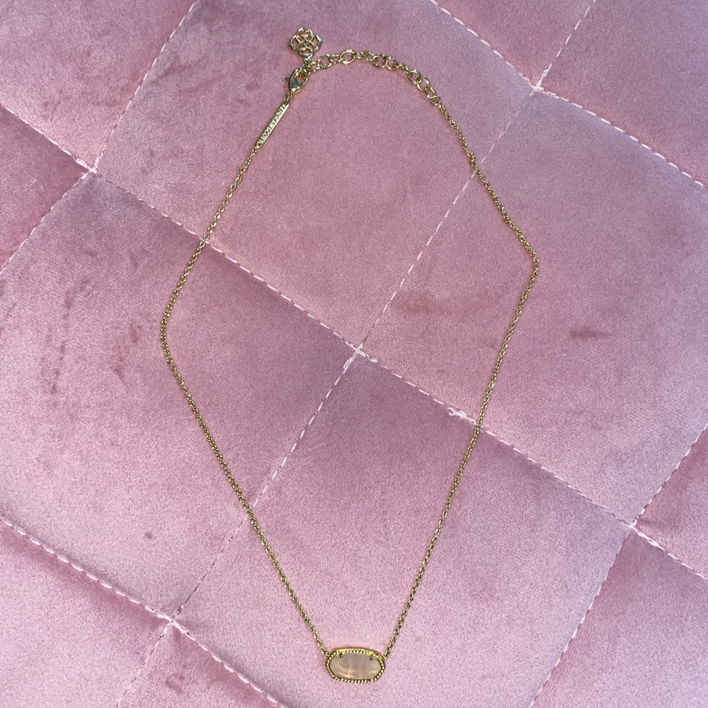 Kendra Scott Gold Pink Gemstone Necklace - Picture 3 of 8